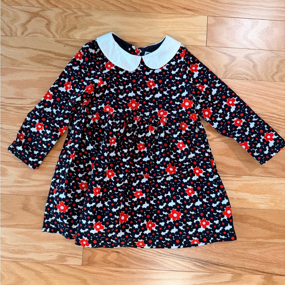 Jacadi Navy and Red Floral Dress 36M